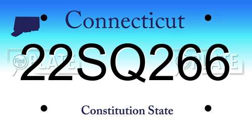 22SQ266 Connecticut License Plate