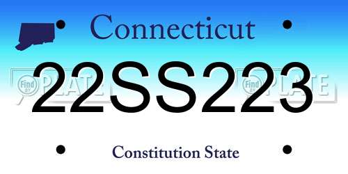 22SS223 Connecticut License Plate