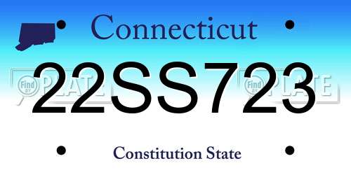 22SS723 Connecticut License Plate