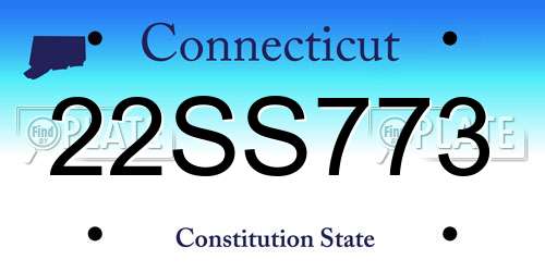 22SS773 Connecticut License Plate