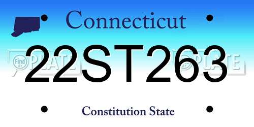 22ST263 Connecticut License Plate
