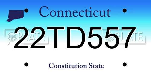 22TD557 Connecticut License Plate