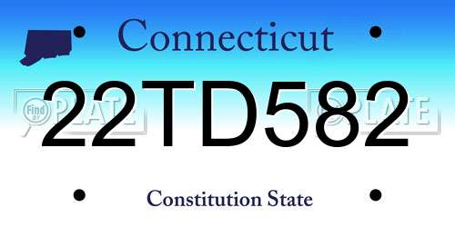 22TD582 Connecticut License Plate