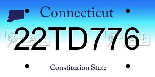 22TD776 Connecticut License Plate