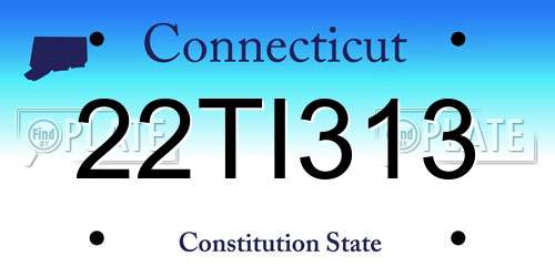 22TI313 Connecticut License Plate