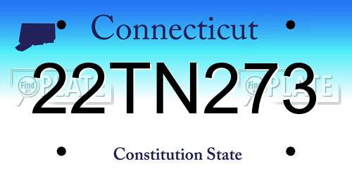 22TN273 Connecticut License Plate