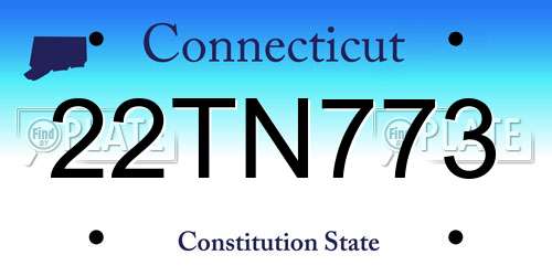 22TN773 Connecticut License Plate
