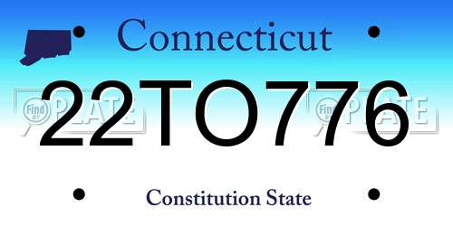 22TO776 Connecticut License Plate
