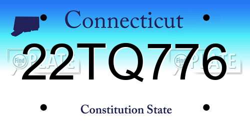 22TQ776 Connecticut License Plate