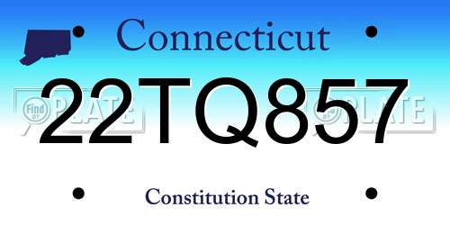 22TQ857 Connecticut License Plate