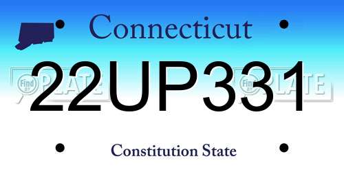 22UP331 Connecticut License Plate