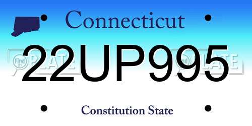 22UP995 Connecticut License Plate