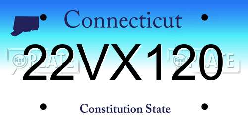 22VX120 Connecticut License Plate