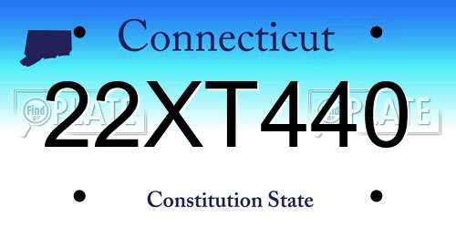 22XT440 Connecticut License Plate