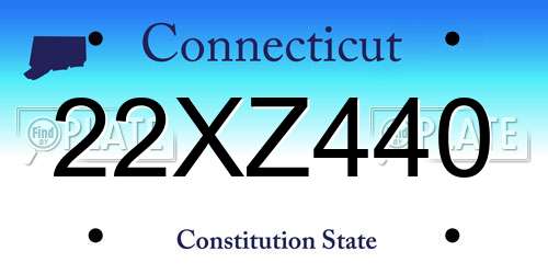 22XZ440 Connecticut License Plate