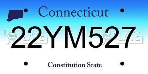 22YM527 Connecticut License Plate
