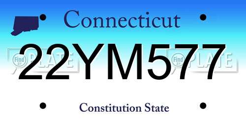22YM577 Connecticut License Plate