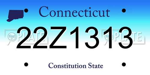 22Z1313 Connecticut License Plate