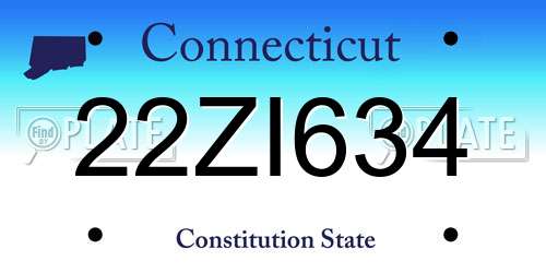 22ZI634 Connecticut License Plate