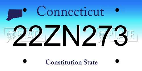 22ZN273 Connecticut License Plate