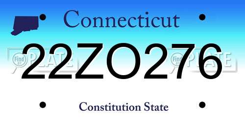 22ZO276 Connecticut License Plate