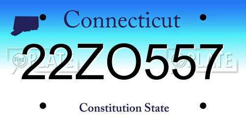 22ZO557 Connecticut License Plate