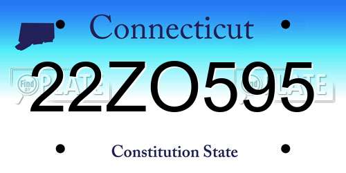22ZO595 Connecticut License Plate