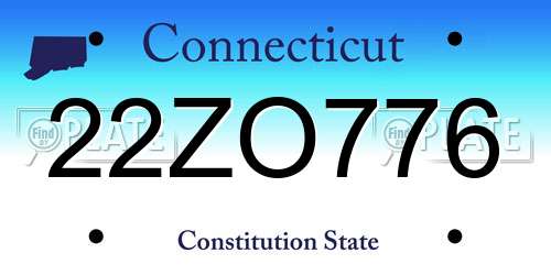 22ZO776 Connecticut License Plate