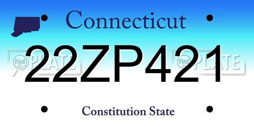 22ZP421 Connecticut License Plate