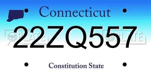 22ZQ557 Connecticut License Plate
