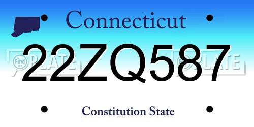 22ZQ587 Connecticut License Plate