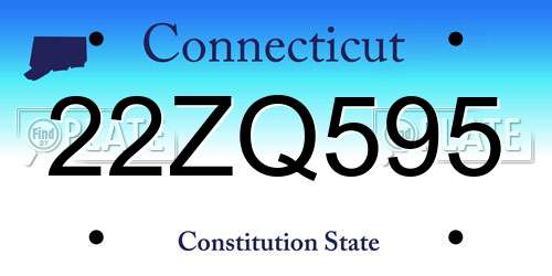 22ZQ595 Connecticut License Plate