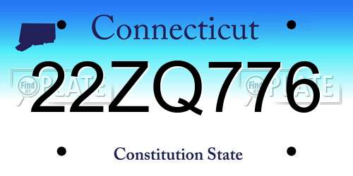 22ZQ776 Connecticut License Plate