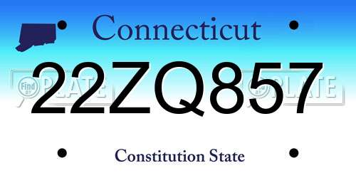 22ZQ857 Connecticut License Plate