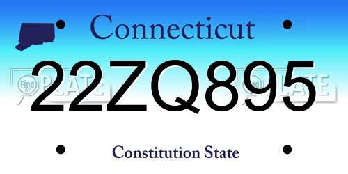 22ZQ895 Connecticut License Plate