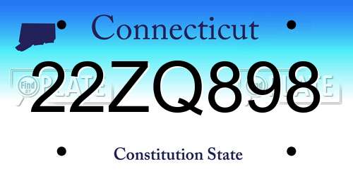 22ZQ898 Connecticut License Plate
