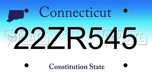 22ZR545 Connecticut License Plate