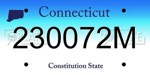 230072M Connecticut License Plate