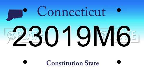 23019M6 Connecticut License Plate