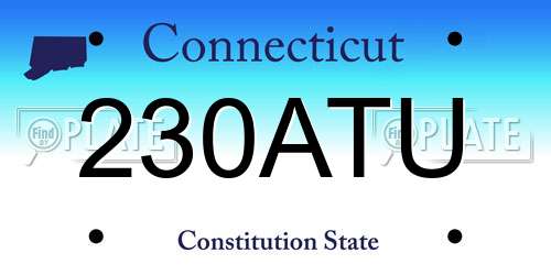 230ATU Connecticut License Plate