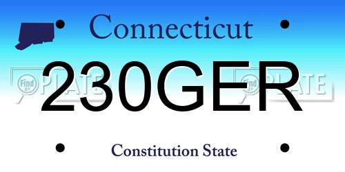 230GER Connecticut License Plate