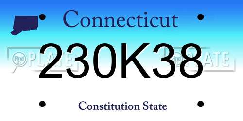 230K38 Connecticut License Plate
