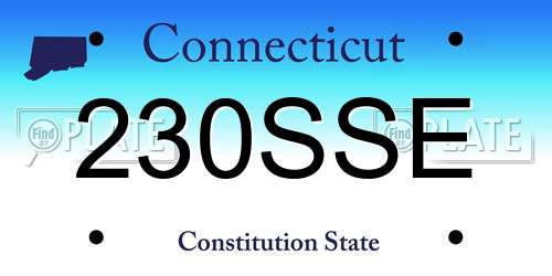 230SSE Connecticut License Plate