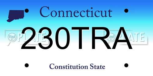 230TRA Connecticut License Plate
