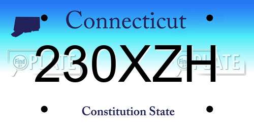 230XZH Connecticut License Plate