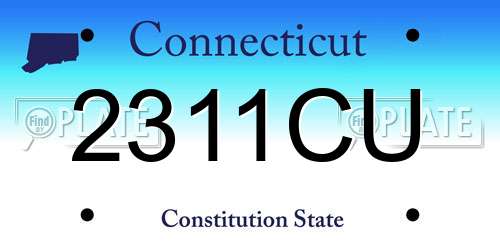 2311CU Connecticut License Plate