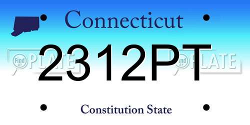 2312PT Connecticut License Plate