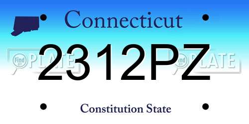 2312PZ Connecticut License Plate