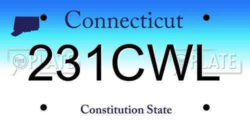 231CWL Connecticut License Plate