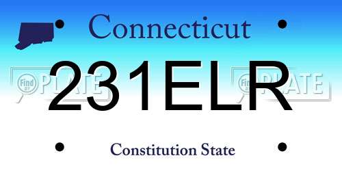 231ELR Connecticut License Plate